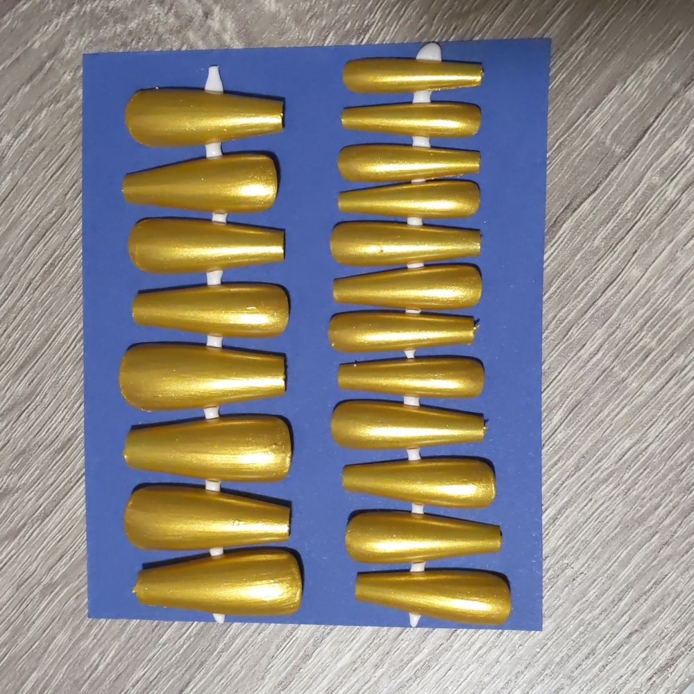 Gold Press On Nails